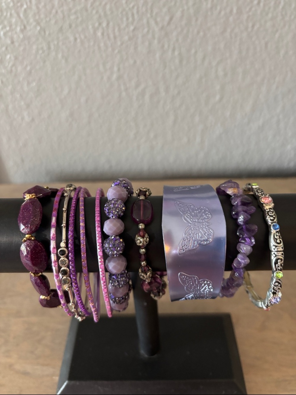 Purple Mixed-Style Bracelet Set for Women